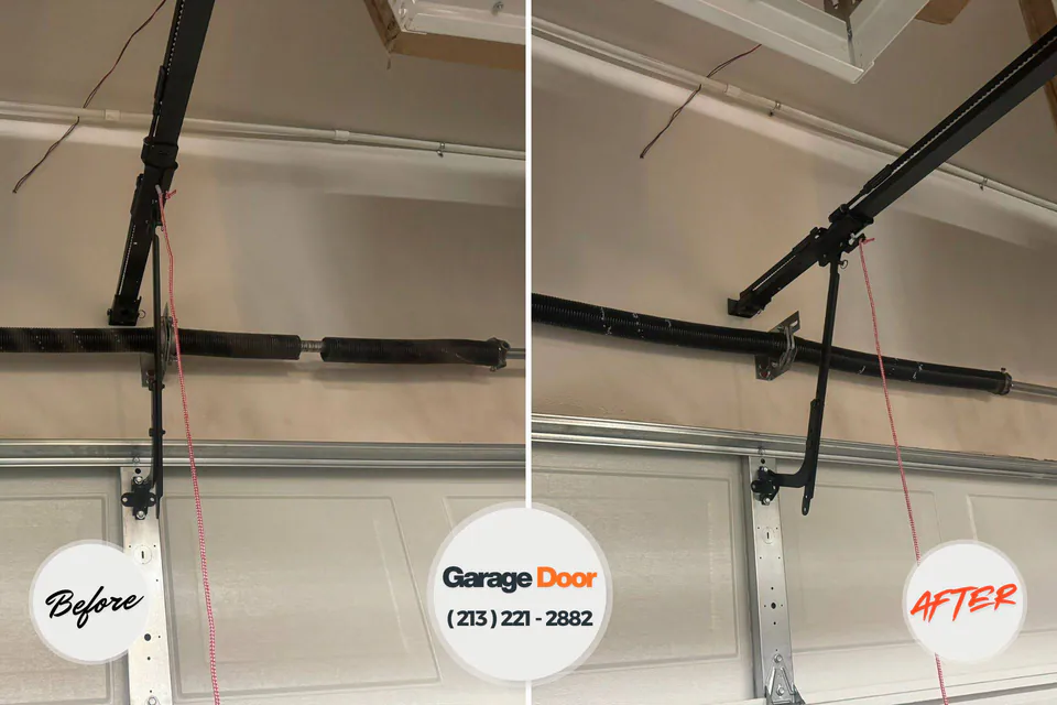 Before and after: garage door repair Pascagoula, MS